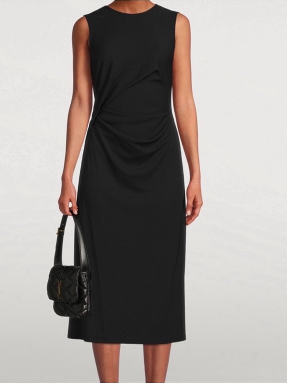 Theory rubric round neck dress